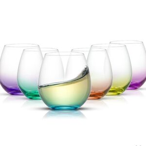 Colorful Stemless Wine Glass Set